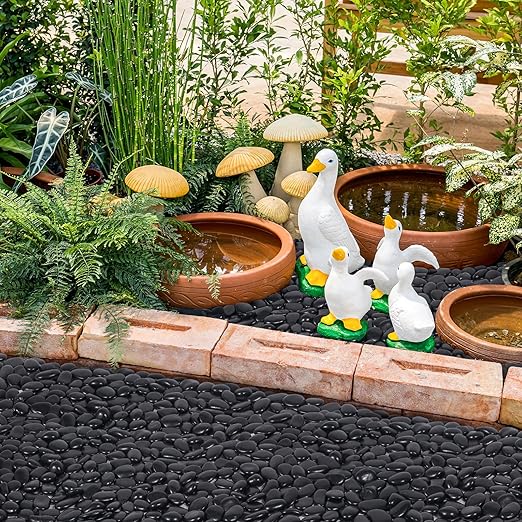 GreatBuddy 2.5-lb Black River Rocks for Landscaping, 1-2 Inches Black Polished Pebbles, Decorative Rocks for Plants Indoor& Outdoor, Garden Landscaping, Aquariums, Vases, Potted Plants, Home Decor