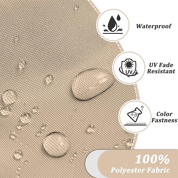 14-Piece Outdoor Cushions for Patio Furniture Thick Outdoor Chair Cushions 5" Foam High-Density Water-Resistant Deep Seat Cushion for 6-Seat Sectional Sets Liner&Cover Sand