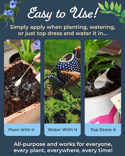 Organic Plant Magic - Fast-Acting Water Soluble Plant Food - All-Purpose Fertilizer Concentrate for Flower, Vegetable, Herb, Fruit Tree, Garden & Indoor Houseplants [One 1/2 lb Bag]