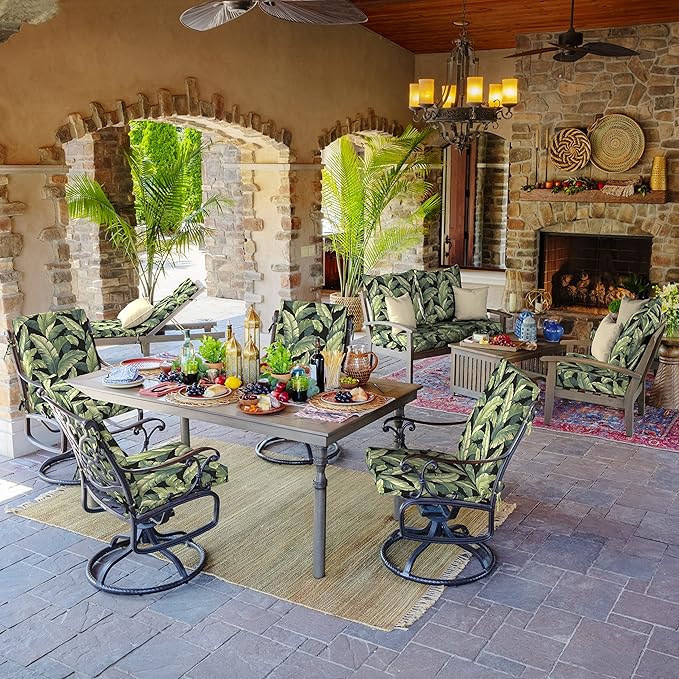 Arden Outdoor Patio Dining Chair Cushion, 20x44, Rain-Proof Seat Pad, Fade-Resistant Outdoor Cushion Onyx Cebu