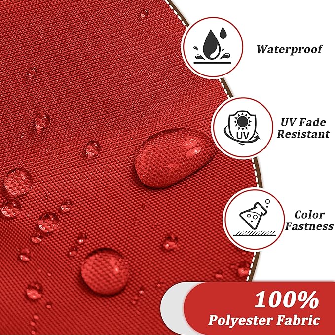 14-Piece Outdoor Cushions for Patio Furniture Thick Outdoor Chair Cushions 5" Foam High-Density Water-Resistant Deep Seat Cushion for 6-Seat Sectional Sets Liner&Cover Red