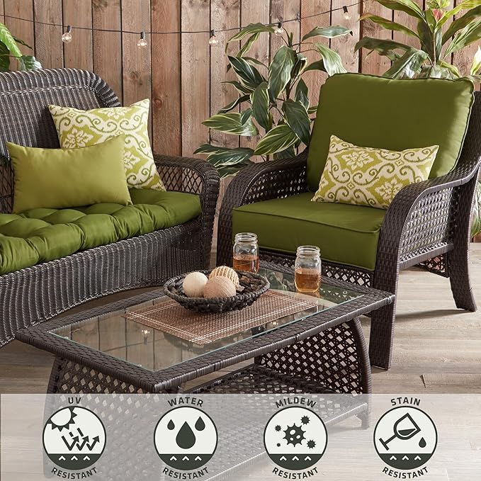 Greendale Home Fashions 2-Piece Outdoor Deep Seat Cushion Set, Juniper