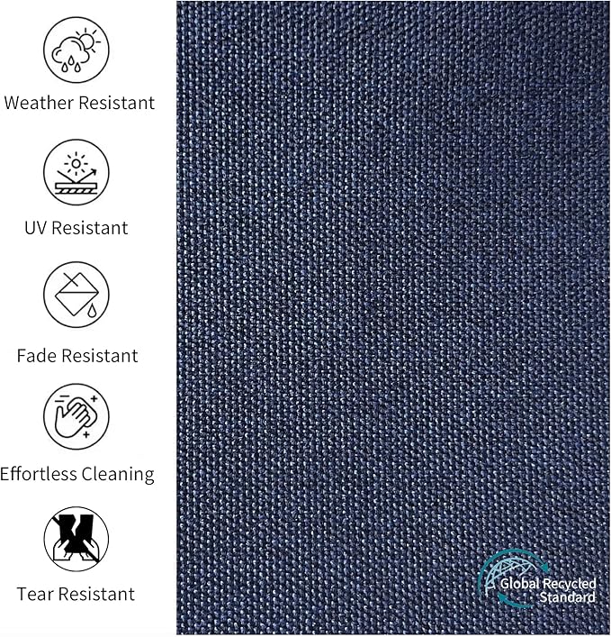 24"x27.5" Outdoor Deep Seat Patio Cushions Set of 2, Deep Seat Bottom Resilient Foam Filling Water-Resistant Stain-Resistant UV Resistant Weather Resistant with YKK Zippers, Midnight