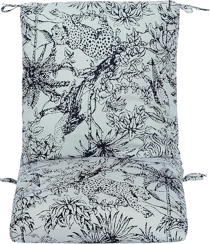 Set of 2 Outdoor Dining Chair Cushions, Patio Seating Cushions, 38x18x4.5 inch, for Garden Patio Furniture (Jungle Leopard)