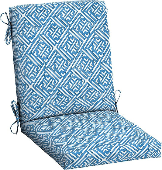 Arden Outdoor Dining Chair Cushion, 20 in x 20 in, Patio Cushion for Patio, Dining, or Rocking Chairs, Sapphire Liberty Mosaic