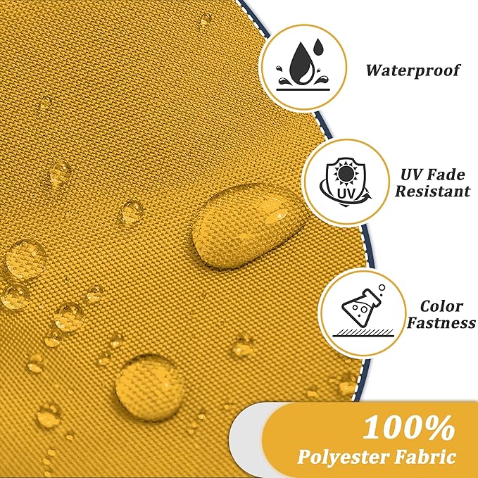 14-Piece Outdoor Cushions for Patio Furniture Thick Outdoor Chair Cushions 5" Foam High-Density Water-Resistant Deep Seat Cushion for 6-Seat Sectional Sets Liner&Cover Yellow