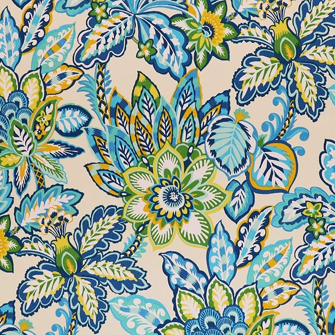 RSH DECOR: 3-Piece Wicker Tufted Cushion Set | for Large Wicker Sets | Outdoor Loveseat & U-Shaped Seat Cushions | Water & Fade-Resistant Spun Fabric | Copeland Caribe Blue Floral