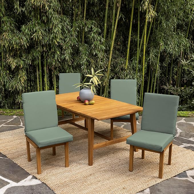 Arden 2-Pack earthFIBER Outdoor Patio Dining Chair Cushion, 20x44, Rain-Proof Seat Pad, Fade-Resistant Outdoor Cushion Sage Green Texture
