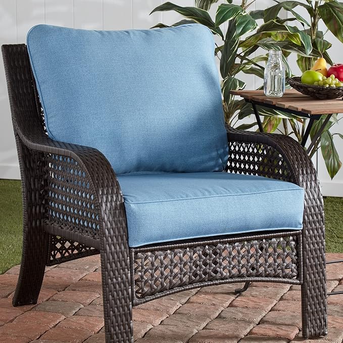 Greendale Home Fashions Outdoor 2-Piece Deep Seat Cushion Set, Blue Heather