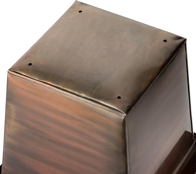 H Potter Tall Ribbed Copper Planter Indoor Outdoor – 29 Inch Antique Copper Stainless Steel Floor Planter with Insert & Drainage – Decorative Entryway Patio Porch Planter