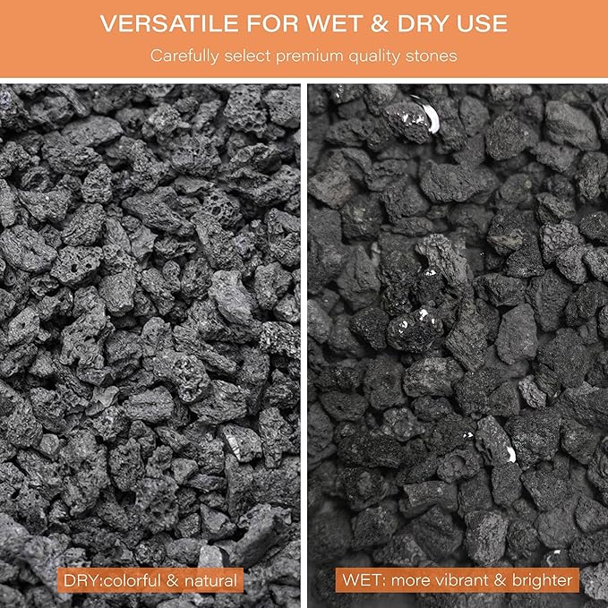 NUPICK 6lb Black Lava Rocks for Plants, 3/8" Succulent Potting Soil Amendments, Decorative Lava Rocks for Fire Pit, Volcanic Gravel for Aquarium, Natural Pebbles Pumice for Cactus, Vase, Top Dressing