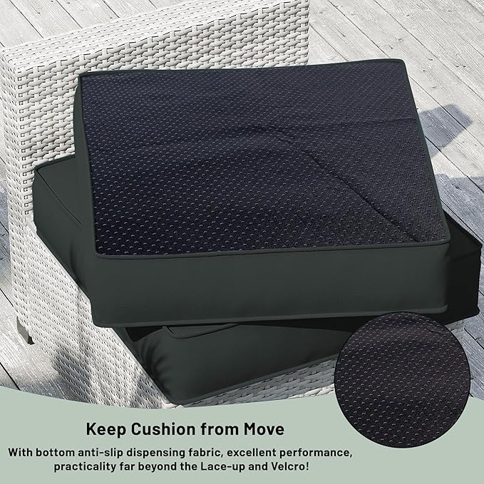 14 Piece Outdoor Sectional Cushions, Water-Resistant Outdoor Sofa Cushions Replacement, 4" High Density Foam Patio Furniture Cushions Fits 6-seat Rattan Conversation Set (Dark Gray)