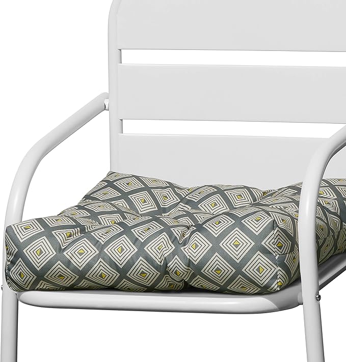 Duck Covers Water-Resistant Indoor/Outdoor Seat Cushions, 19 x 19 x 5 Inch, 2 Pack, Moonstone Mosaic, Outdoor Patio Cushions