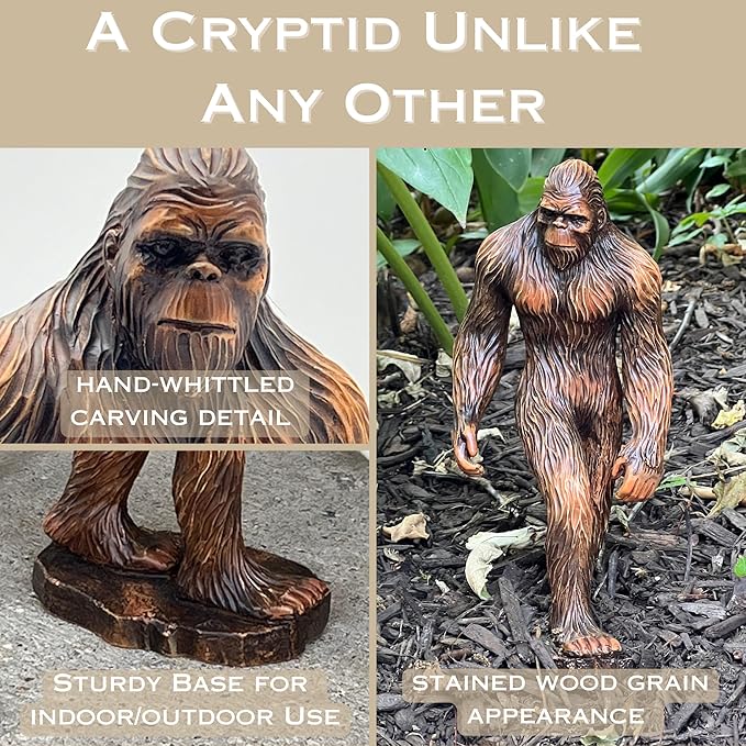 Bigfoot Indoor Outdoor Garden Statue – Rustic Sasquatch Figurine – Unique Big foot Yard Decor – Weather-Resistant UV Protected – Bigfoot Gifts for Lawn, Patio, Home and Office – 8.5” Tall