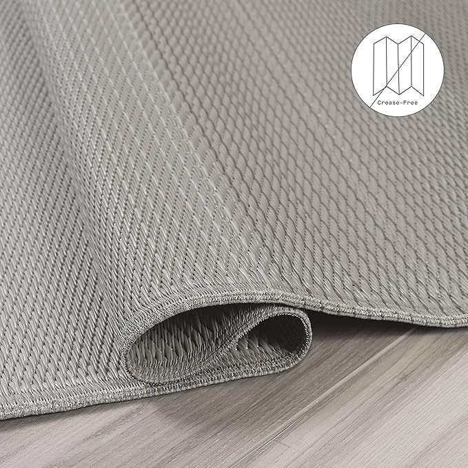 Fab Habitat Outdoor Rug - Waterproof, Fade Resistant, Crease-Free - Premium Recycled Plastic - Neutral Ombre - Porch, Deck, Balcony, Mudroom, Laundry Room, Patio - Big Sur - Ash - 3 x 5 ft
