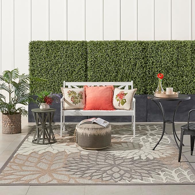 Nourison Home Aloha Natural 7' x 10' Area Rug - Easy Clean, Non Shedding, Bed Room, Living Room, Dining Room, Kitchen (7' x 10')