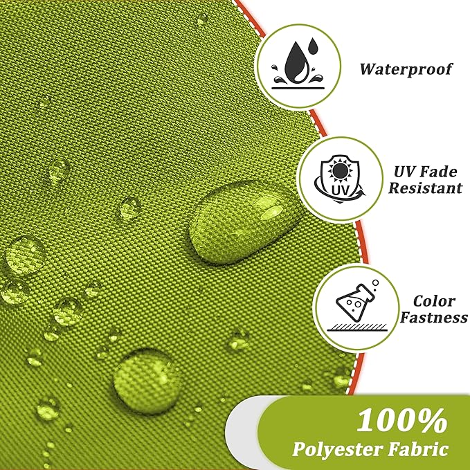 14-Piece Outdoor Cushions for Patio Furniture Thick Outdoor Chair Cushions 5" Foam High-Density Water-Resistant Deep Seat Cushion for 6-Seat Sectional Sets Liner&Cover Grass Green