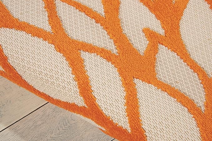 Nourison Home Aloha Indoor/Outdoor Green 5'3" x 7'5" Area Rug, Tropical, Botanical, Easy Clean, Non Shedding, Bed Room, Living Room, Dining Room, Deck, Backyard, Patio (5x7)