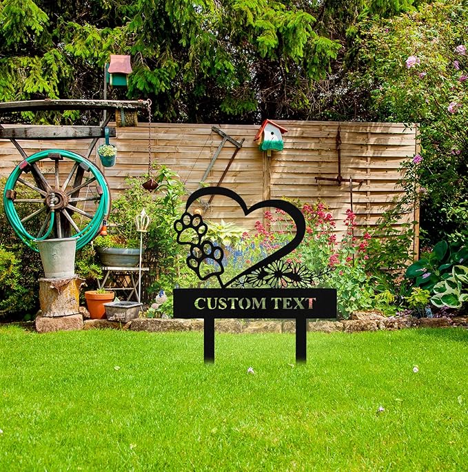 Custom Metal Garden Sign with Stake, Personalized Garden Signs for Outside, Customized Garden Name Signs for Yard Lawn Outdoor Decor Gardening Gifts for Moms Grandmas Gardeners