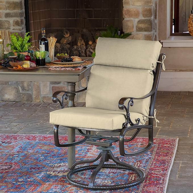 Arden Outdoor Chair Cushion, 21 x 20, Rain-Proof, Fade Resistant 21 x 20, Tan Leala