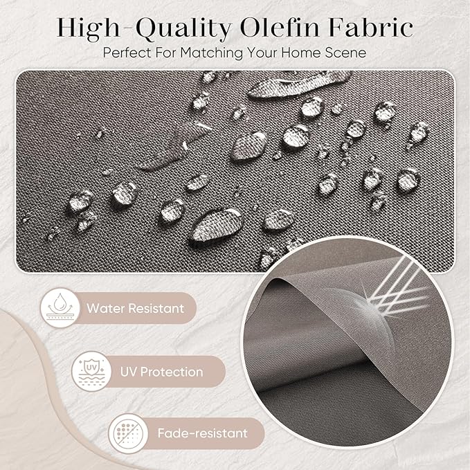 Outdoor Chair Cushions- 22 X 25 Inch High Density Sponge Patio Cushions Deep Seat Patio Furniture Cushions for Chair Sofa Couch-Grey/4 Piece