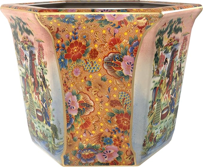10" Horse in Meadow Porcelain Flower Pot