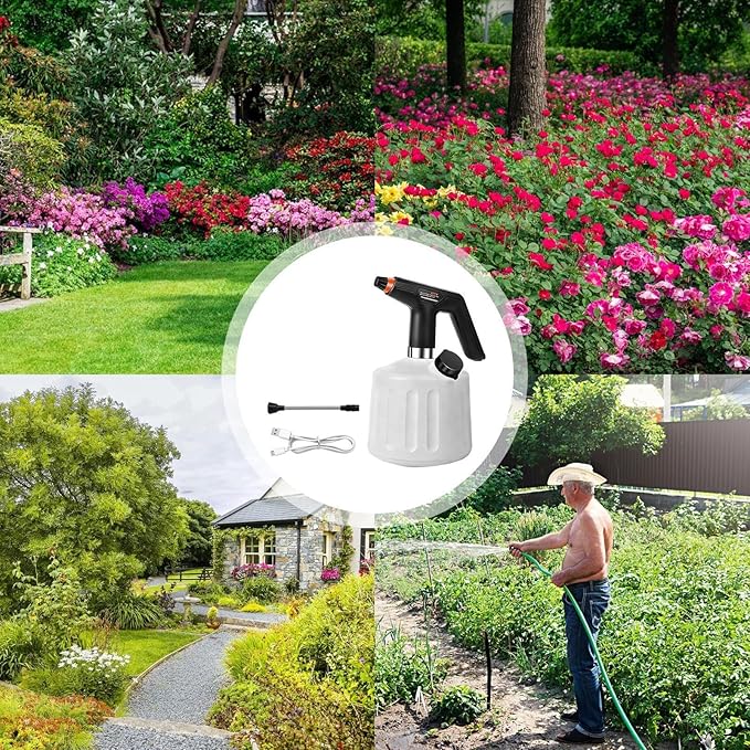 Electric Spray Bottle – 2L Rechargeable Portable Plant Mister, Electric Mister Spray | Fertilizing, Cleaning, Washing, Patio, Lawn, Garden, Indoor, Outdoor, Yard, Gardening Tool, Plant Care Accessory
