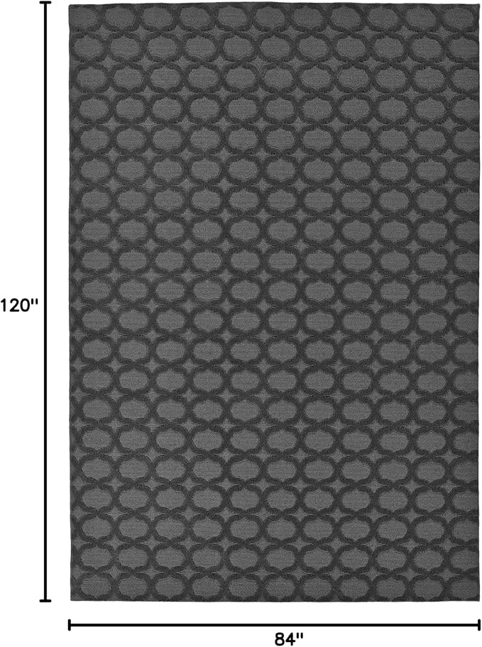 Garland Rug Garden Trellis 7 ft. x 10 ft. Indoor/Outdoor Area Rug Outdoor Waterproof Rug for Patio, Camping Rugs, RV, Porch, Deck, Camper, Balcony, Backyard for High-Traffic Areas, Cinder Gray