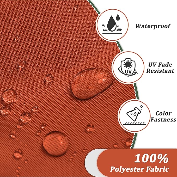14-Piece Outdoor Cushions for Patio Furniture Thick Outdoor Chair Cushions 5" Foam High-Density Water-Resistant Deep Seat Cushion for 6-Seat Sectional Sets Liner&Cover Orange