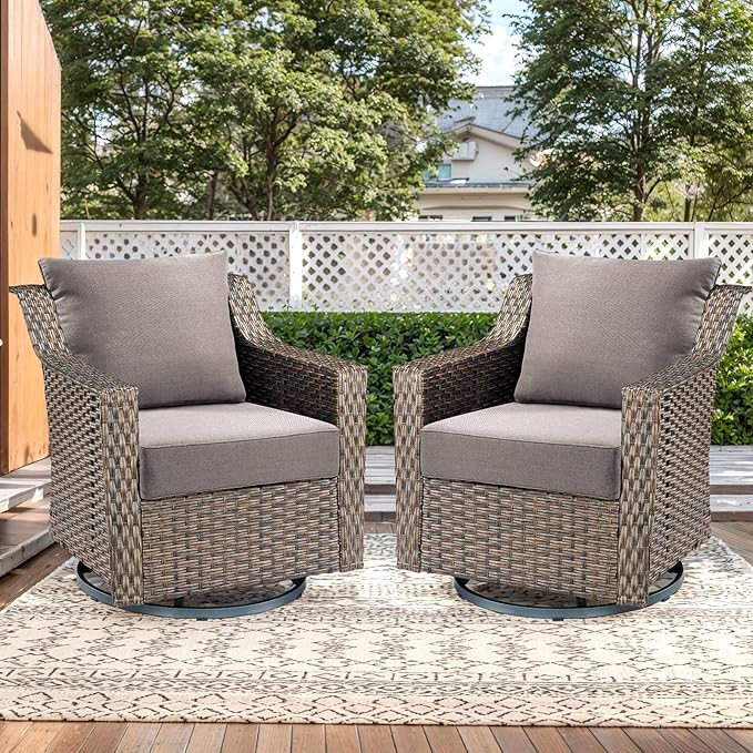 Luxury Outdoor Seat Cushion Set-24 x 24 x 6 Inch Outdoor Chair Cushions with Water Resistant & Removable Cover Outdoor Cushions for Patio Furniture Chair Sofa Couch