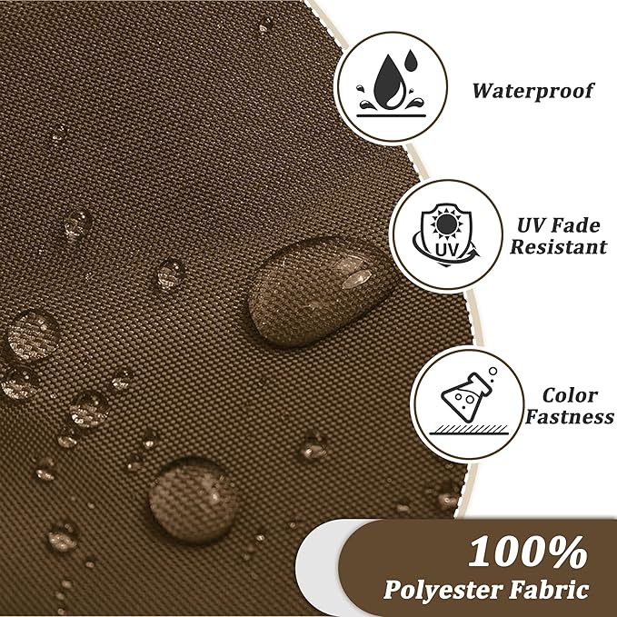 14-Piece Outdoor Cushions for Patio Furniture Thick Outdoor Chair Cushions 5" Foam High-Density Water-Resistant Deep Seat Cushion for 6-Seat Sectional Sets Liner&Cover Chocolate