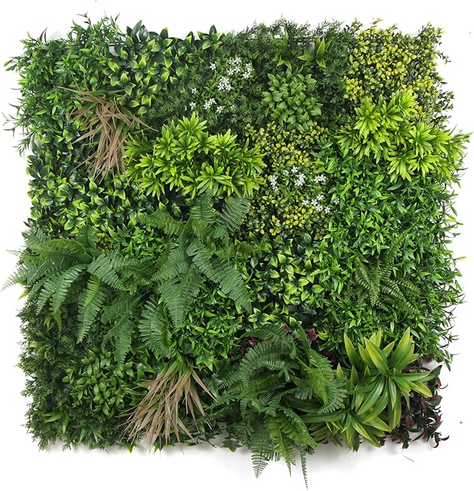 ULAND Artificial Topiary Hedges Panels, Ivy Fence Mat,Verticial Garden Privacy Fence Screen Greenery Wall Backdrop Decor, Garden Privacy Screen Fence(L07801X 40x40‘’