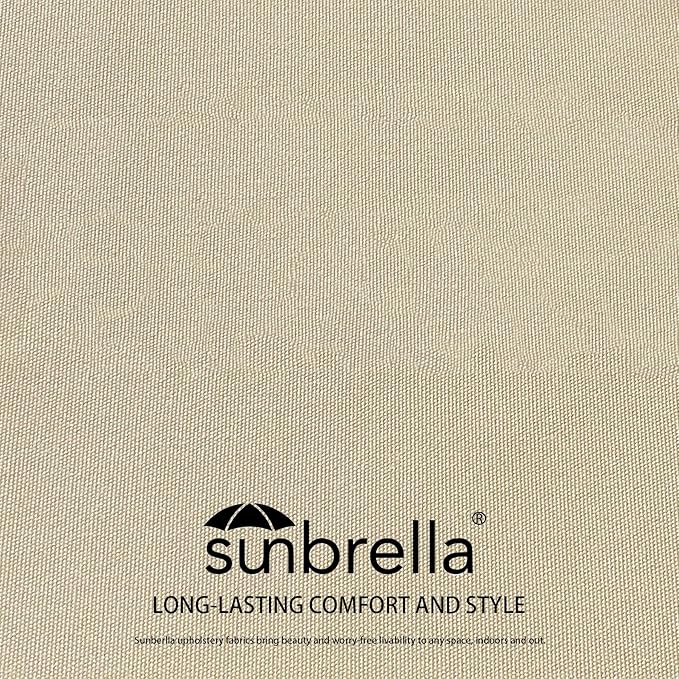 Sunbrella Outdoor Patio Chair Cushions Set, 24x27.5 Inch Outdoor Deep Seat Cushions Set of 2,Water-Resistant,Piped Edges & YKK Hidden Zipper,Sunbrella Canvas Antique Beige