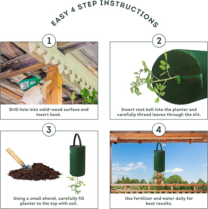 Upside Down Tomato Planter, 2- Pack(Requires Plants,Soil and Fertilizer, not Included)