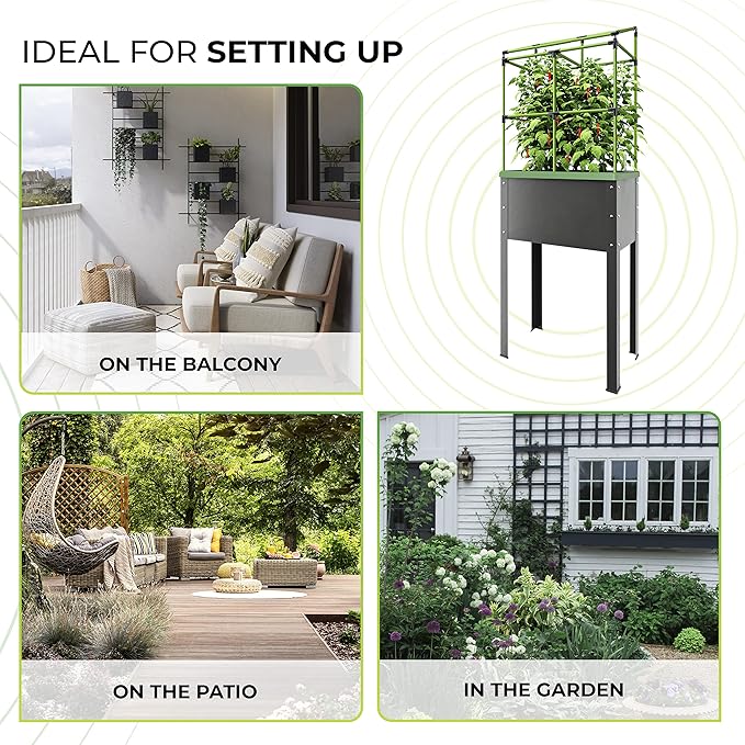 BioGreen Trellis for Raised Garden Bed with Watering System Heidelberg | 2.3 x 2 x 1ft | Ideal Growth for Climbing Plants | Ideal for Balcony/Garden