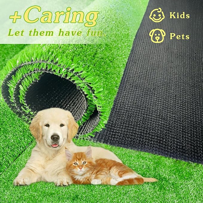 LVBAO Synthetic Artificial Grass Turf 3FTX10FT (30 Square FT) Reusable Dog Pee Pads Potty Training Rug Grass Pet Carpet for Outside Patio Garden Lawn Balcony Landscape Dog with Drainage Holes