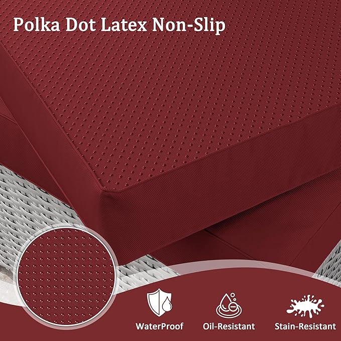 Outdoor Furniture Replacement Cushions, Waterproof Patio Furniture Cushions, 4" Deep Seat Outdoor Sectional Cushion for 3-Seat Outdoors Rattan Sofa Patio Sofa Cushion, Burgundy