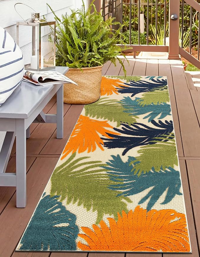 Rugshop Lucca Contemporary Floral Indoor/Outdoor 2' 7" X 6' Multi