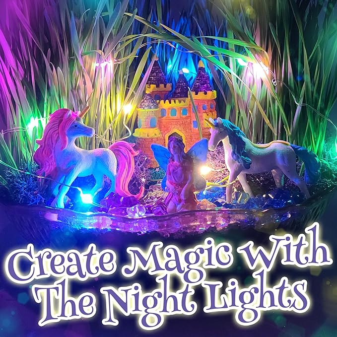 Unicorn Fairy Garden Kit | Light Up Terrarium Kit | STEM Toys | Arts and Crafts for Girls Age 4-12 | Science Presents