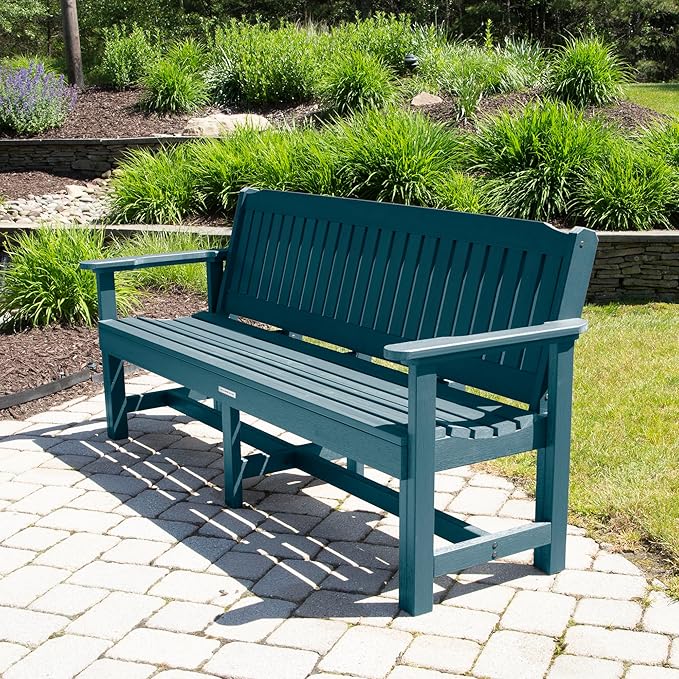 Sequoia Professional CM-BENSQ62-NBE Commercial Grade Exeter 6 Foot Garden Bench, Nantucket Blue