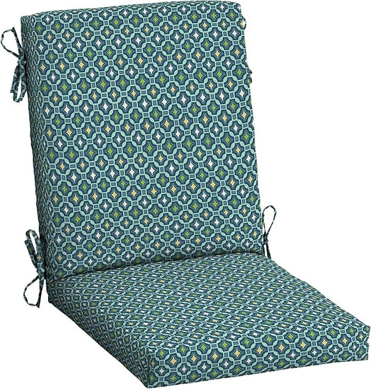 Arden Outdoor Patio Dining Chair Cushion, 20x44, Rain-Proof Seat Pad, Fade-Resistant Outdoor Cushion Alana Tile