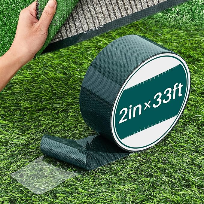 1 Roll 2 in x 33 ft Double Sided Turf Tape for Artificial Grass Rug Self Adhesive Artificial Turf Tape for Lawn Garden Carpet Connecting Outdoor Carpet