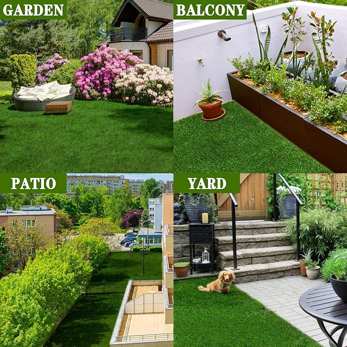 AYOHA Artificial Turf 9 ft x 58 ft with Drainage, 1.38 Inch Realistic Fake Grass Rug Indoor Outdoor Lawn Landscape for Garden, Balcony, Patio, Synthetic Grass Mat for Dogs, Customized