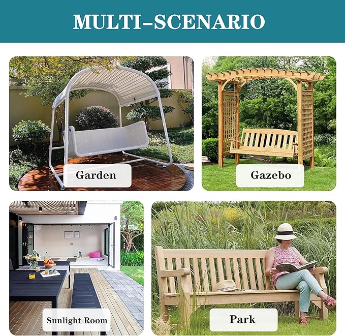 Outdoor Bench Cushions 45 x 18 Inch Thick Waterproof Porch Swing Cushions with Tie Patio Furniture Chair Cushion Bench Pad Color Fastness Backyard Seat Pads Dark Grey