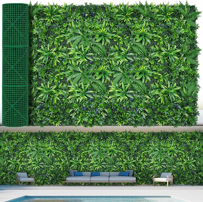 Grass Wall Panels, 60"x120"(50 SQFT) Hedge Boxwood Roll Backdrop with UV-Resistant, Fake Greenery Plant Decor for Outdoor Indoor Patio Garden Backyard