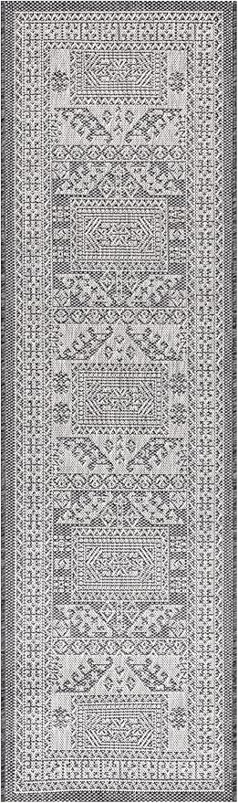 Keen Home Design Terrace Outdoor Runner Rug - 26"x67" Washable Indoor/Outdoor Rug for Patio, Kitchen, Balcony, Beach, Garden, Deck and Porch, Size: 2'2" x 5'7", Force Black