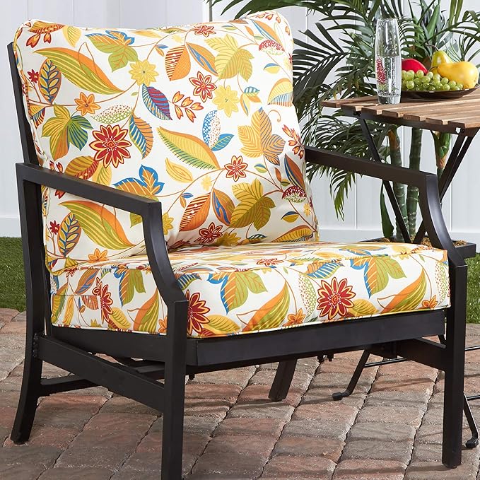 Greendale Home Fashions 2-Piece Outdoor Deep Seat Cushion Set, Foliage