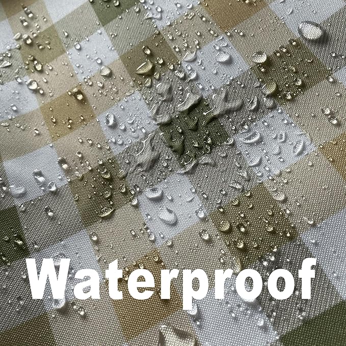 Waterproof Plaid Tablecloth Fabric - Square 58x58 Inch Classic Gingham Checker Table Cloth for Indoor/Outdoor Use - Buffalo Table Cover for Picnics, BBQs, and Parties