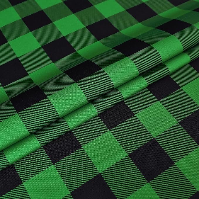 Waterproof Checkered Tablecloth Fabric - Rectangle 58x84 Inch Green St Patricks Day Table Cloth for Indoor/Outdoor Use - Irish Table Cover for Christmas, BBQs, and Parties