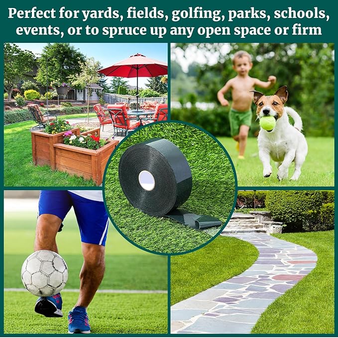 1 Roll 2 in x 65.6 ft Double Sided Turf Tape for Artificial Grass Rug Self Adhesive Artificial Turf Tape for Lawn Garden Carpet Connecting Outdoor Carpet